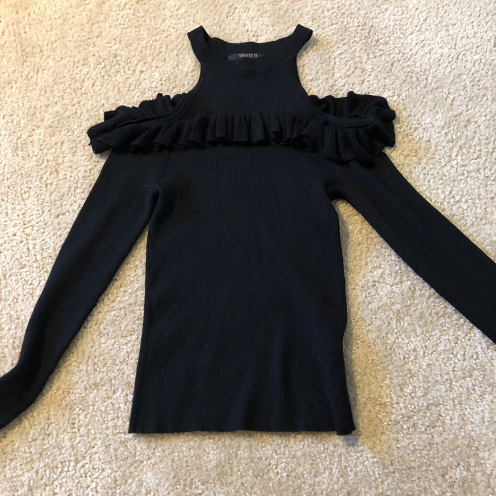 Cold shoulder sweater